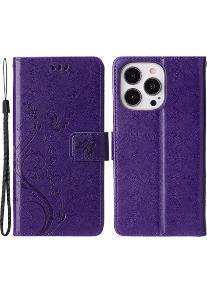 iPhone 15 Pro Max Cep Telefonu Kılıfı Pu Deri Cüzdan Kapak Stand Kayışı (Yurt Dışından)