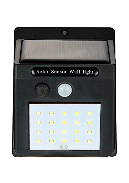 Twinix Güneş Enerjili Solar 20 LED Sensörlü Duvar Aydınlatma, Siyah (Yurt Dışından)