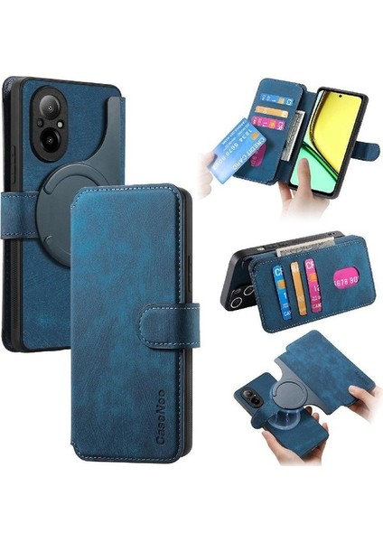 Realme C67 4g Cüzdan Retro Mıknatıs Koruyucu Malzeme Kartı Için Flip Case (Yurt Dışından)