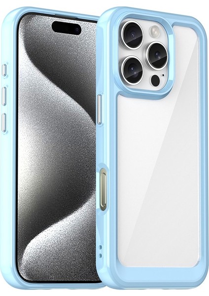 iPhone 16 Pro Için Şeffaf Pc Arka Tpu Tampon Telefon Kılıfı - Siyah (Yurt Dışından)