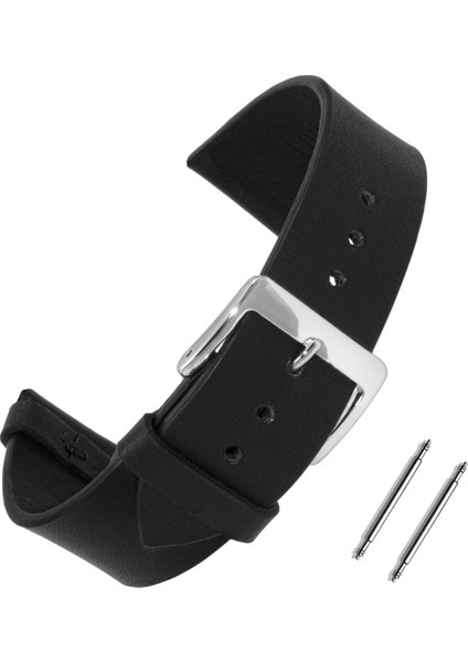 20MM Siyah Deri Saat Kordonu Kayış (Yurt Dışından)