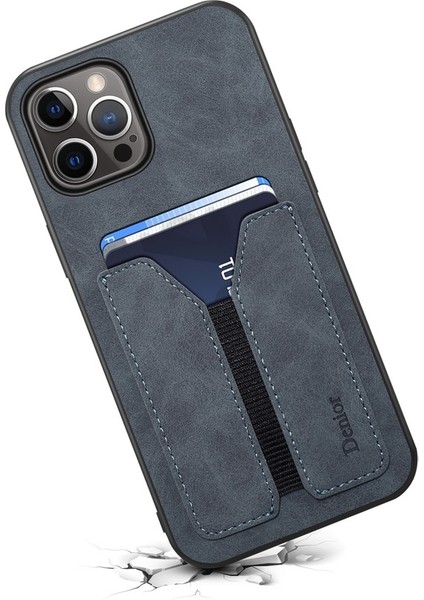 Iphone 15 Pro Brown Için Kart Yuvası Pu Geri Kılıf (Yurt Dışından)