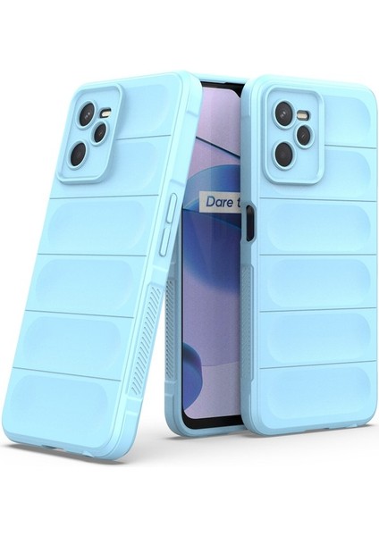 Realme C35 Için Kaymaz Silikon Telefon Kılıfı - Kırmızı (Yurt Dışından)