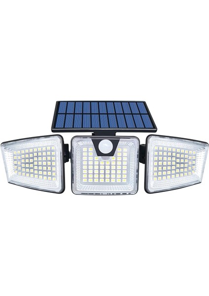 Kajilai Güneş Enerjili Süper Parlak LED Sensörlü Duvar Lambası Açık Hava Teras Üçlü Duvar Lambası IP65 Su Geçirmez Ayarlanabilir Açı Üç Taraflı Aydınlatma (Yurt Dışından)