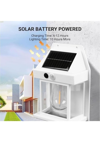 Hareket Sensörlü Güneş Enerjili Duvar Işığı, 3 Modlu Dış Mekan LED Aplik, Hareket Sensörlü, Çit ve Avlu Için Akşamdan Şafağa Işıklar, Güneş Enerjili Duvar Fenerleri Whıte (Yurt Dışından) modelleri