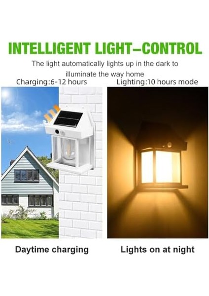 Hareket Sensörlü Güneş Enerjili Duvar Işığı, 3 Modlu Dış Mekan LED Aplik, Hareket Sensörlü, Çit ve Avlu Için Akşamdan Şafağa Işıklar, Güneş Enerjili Duvar Fenerleri Whıte (Yurt Dışından) fırsatları