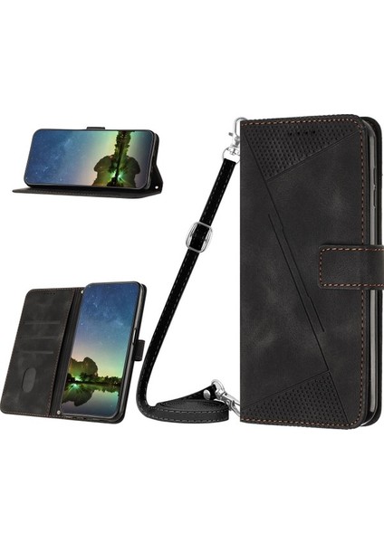 Samsung Galaxy S21 Plus ile Uyumlu Kordon Crossbody Boyun Askısı Koruyucu Çevirme Yumuşak Pu Deri Telefon Kılıfı (Yurt Dışından)