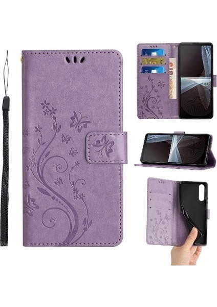 Sony Xperia 10 Iv Için Filp Durumda Manyetik Kapatma Bilek Kayışı Stand Pu (Yurt Dışından)