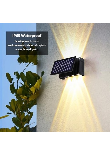 Tzsmum LED Solar Duvar Lambası Dış Duvar Lambası Yukarı ve Aşağı Aydınlatmalı Duvar Aydınlatması IP65 Su Geçirmez Solar Lambalar Duvar Lambaları Siyah Bahçe Balkon Teras Için Sıcak I (Yurt Dışından) fiyatları