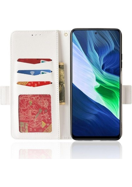 Infinix Not 10 Pro Cüzdan Kart Yuvaları Için Kılıf Tutucu Pu Deri Manyetik (Yurt Dışından)