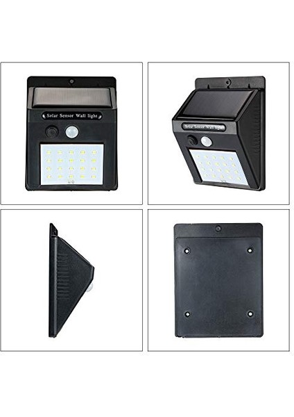 Twinix Güneş Enerjili Solar 20 LED Sensörlü Duvar Aydınlatma, Siyah (Yurt Dışından) modelleri