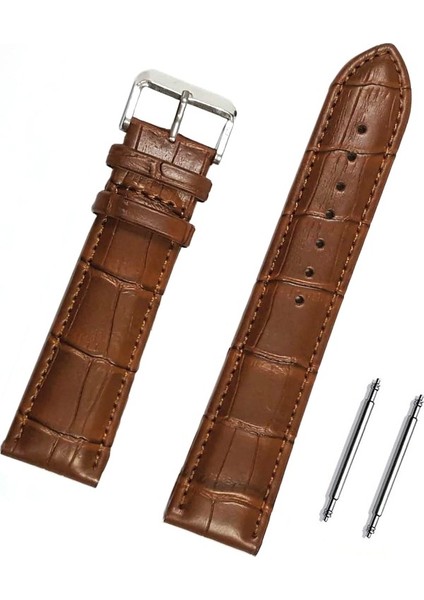 18MM Açık Kahverengi Taba Kroko Saat Kordonu Kayış (Yurt Dışından)