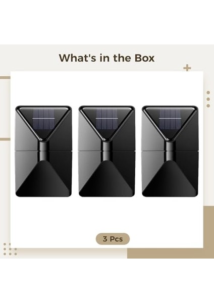 3 Güneş Enerjili LED Aplik Seti, Veranda, Bahçe ve Sundurma Için Dış Mekan Su Geçirmez Duvar Lambası (Yurt Dışından) indirimleri