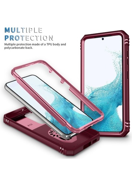 Galaxy S23+ Için Kayar Lens Koruyucu Halka Standlı Telefon Kılıfı - Pembe / Kırmızı (Yurt Dışından) fırsatları