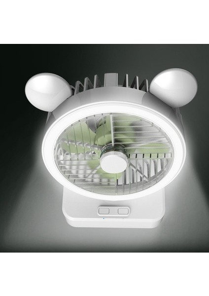 Gece Işıklı Masa Fanı, Ofis Ev Masası Için Taşınabilir Fan, Yeşil (Yurt Dışından) fırsatları