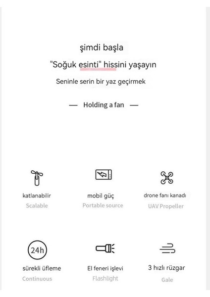 Büyük Rüzgar El Katlanır Taşınabilir Elektrikli Fan (Yurt Dışından) fırsatları