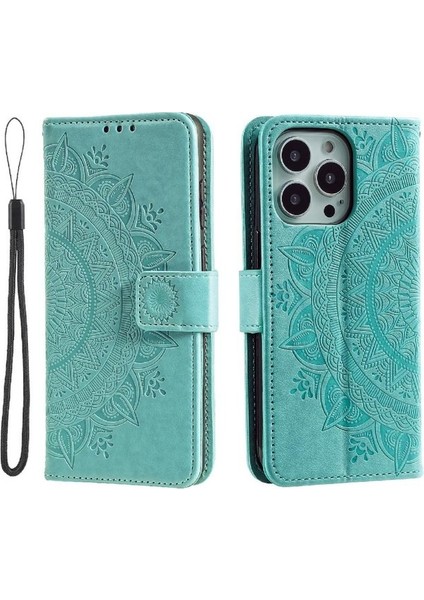 IPhone 16 Için Flip Case Pro Stand Cüzdan Kılıf Totem Kabartma Pu (Yurt Dışından)