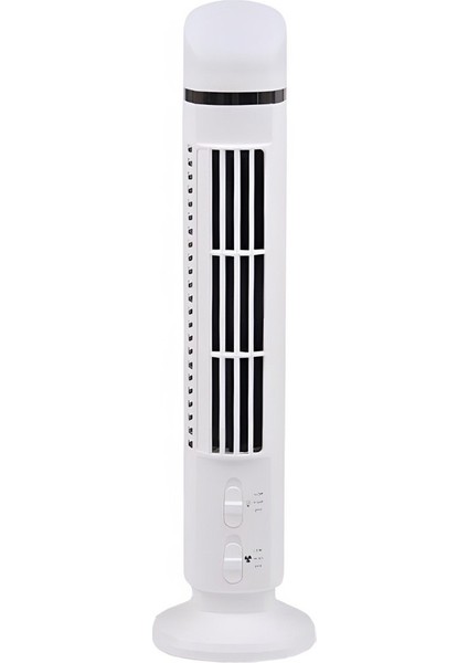 15" Mini Kule Fanı 360° Dönen 2 Hız Ayarı Siyah Beyaz (Yurt Dışından)