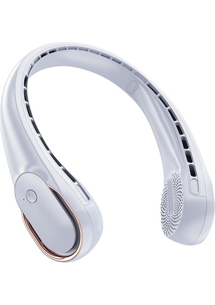 Boyun Fanı, USB Şarj Edilebilir Kişisel Fan, 3 Hız, Ultra Sessiz Beyaz (Yurt Dışından)