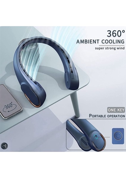 Boyun Fanı, USB Şarj Edilebilir Kişisel Fan, 3 Hız, Ultra Sessiz Beyaz (Yurt Dışından) fiyatları