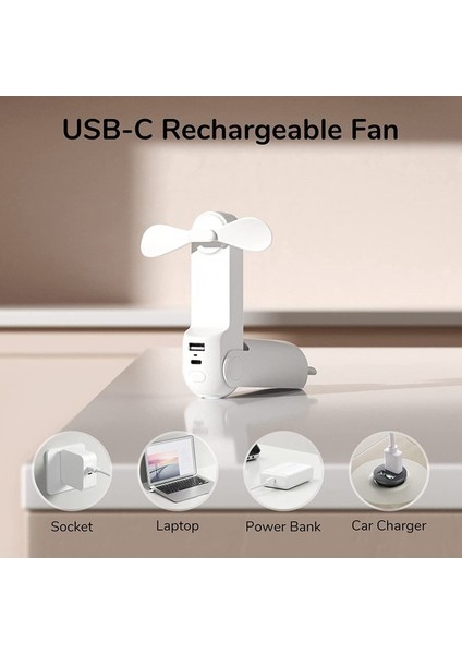 Fıy Taşınabilir Fan 2000 Mah El 3'ü 1 Arada Mini Fan USB Şarj Edilebilir Küçük Cep El Feneri Özelliği (Yurt Dışından) modelleri