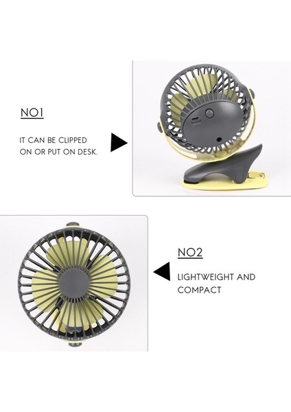 4000MAH USB 4speeds 360 Derece Döndürülebilir Şarj Edilebilir Masaüstü Klipsli Fan (Yurt Dışından) fırsatları