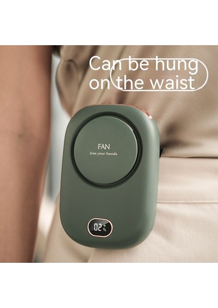 Dijital Ekran Sessiz Asılı Boyun Fanı - Yeşil (Yurt Dışından) fırsatları