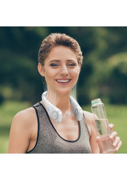 Aromaterapi Yapraksız Soğutma Asma Boyun Fanı Mini USB Fan Beyaz (Yurt Dışından) modelleri