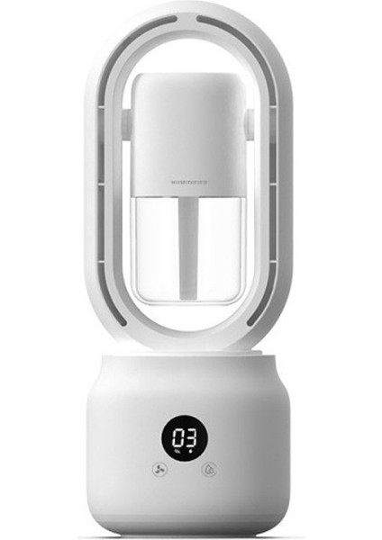 HX872 Nemlendirme Sprey Bıçakları Dijital Gece Lambası Fanı Pembe (Yurt Dışından)