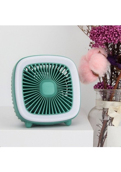 USB Şarj Edilebilir Masaüstü Fanı Çok Fonksiyonlu El Cep Fanı Mavi Mavi (Yurt Dışından)
