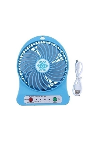 USB Masaüstü Fan Taşınabilir Şarj Edilebilir LED Yurt Mini Hediye Fan (Yurt Dışından)