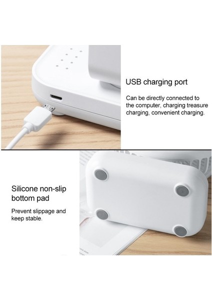 USB Şarj Edilebilir Taşınabilir 4 Vitesli Ayarlanabilir Masaüstü Fan Siyah (Yurt Dışından) fiyatları