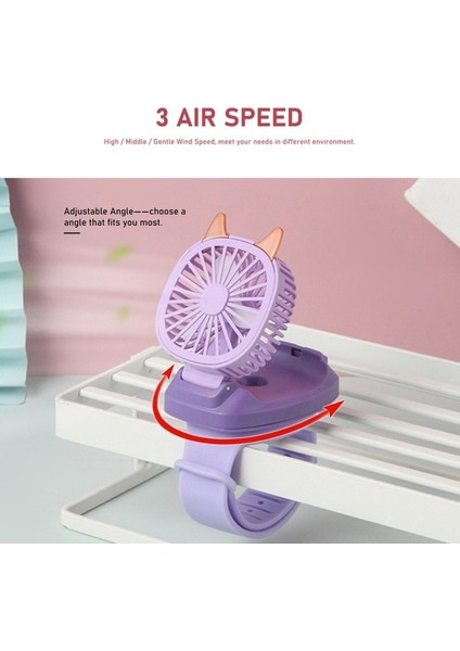 Çocuk USB Saat Fanı Çok Renkli Taşınabilir (Yurt Dışından) fiyatları