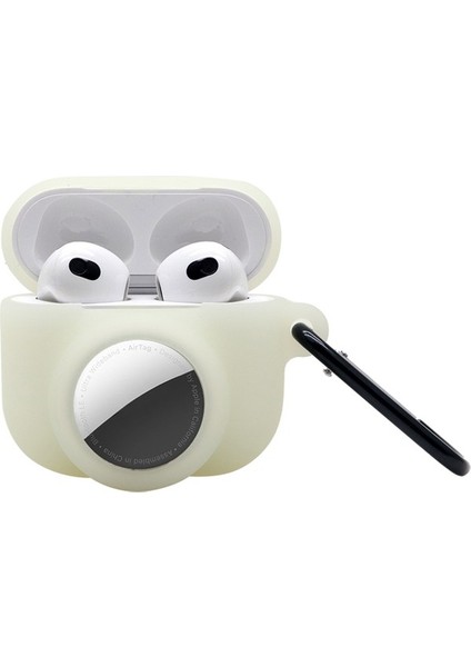 3 Airtag Avokado I Için 2'si 1 Arada Yumuşak Silikon Çizilmez Koruyucu Kulaklık Kılıfı (Yurt Dışından)