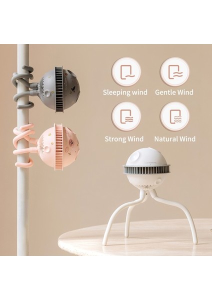 Ahtapot Bebek Arabası Sız 360° Soğutma 4 Hızlı Fan (Yurt Dışından)