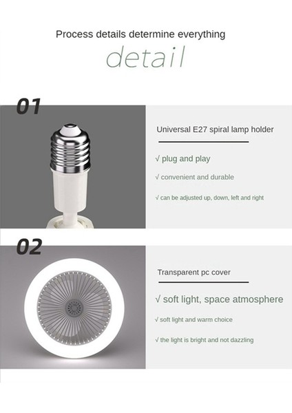 Uzaktan Kumandalı ve Işıklı Tavan Vantilatörü 30W LED Lambalı Vantilatör Krem (Yurt Dışından)