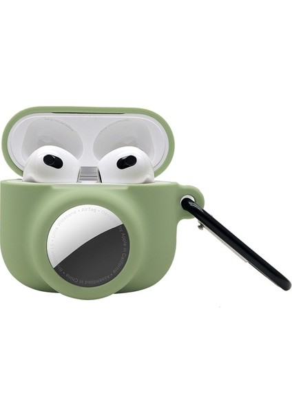 3 Airtag Avokado I Için 2'si 1 Arada Yumuşak Silikon Çizilmez Koruyucu Kulaklık Kılıfı (Yurt Dışından)