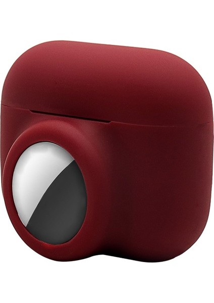 Apple Pro Airtag Için 2'si 1 Arada Silikon Koruyucu Kulaklık Kılıfı (Yurt Dışından)