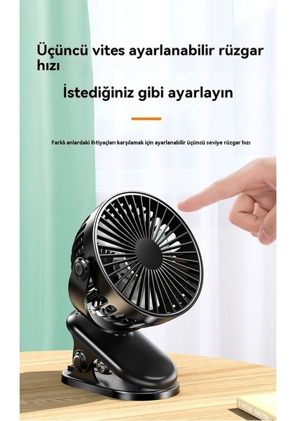 Büyük Rüzgar Taşınabilir Klip Fan USB Mini Sessiz Yaz Masaüstü Ofis Fanı (Yurt Dışından) fırsatları