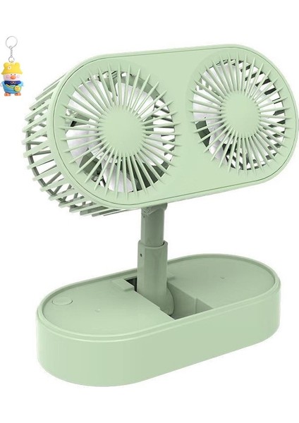 Yaratıcı Çift Kafalı Katlanır Fan Kaldırma Tipi USB Açık Taşınabilir Sessiz Ev Masaüstü Dikey Elektrikli (Yurt Dışından)