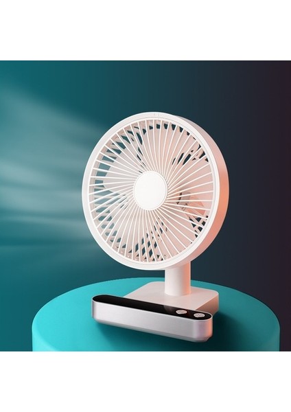 F702 Otomatik Sallanan LED Ekranlı Fan - Yeşil (Yurt Dışından)