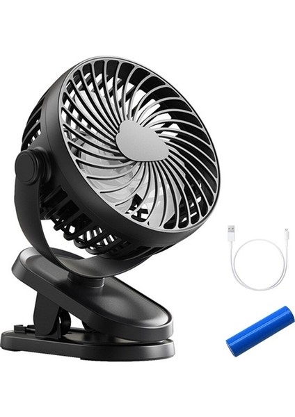 Klipsli Ultra Sessiz Mini USB Fan - Siyah (Yurt Dışından)