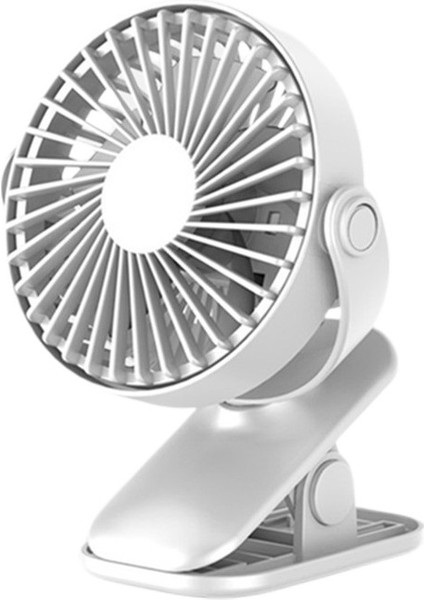 Taşınabilir USB Şarj Edilebilir Klipsli Tip Mini Masa Fanı 360° Döndürme (Yurt Dışından)