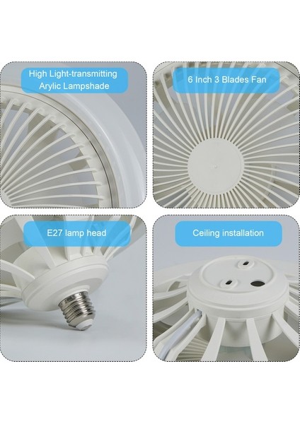E27 Lamba Kafası Tavan Çift Amaçlı Fan Lambası 3 Dişli (Yurt Dışından) fiyatları
