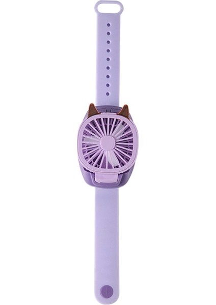 Elektrikli Taşınabilir Mini Kol Saat Fanı USB Şarjlı 3 Hızlı Renkli Işıklar (Yurt Dışından)