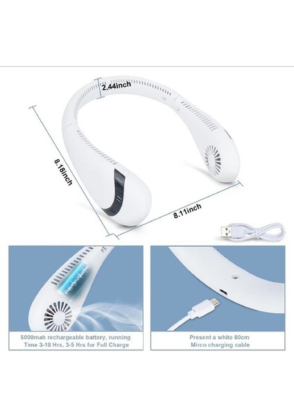 Katlanabilir Bladeless Fan Soğutma Giyilebilir Kişisel Fan (Yurt Dışından) fiyatları