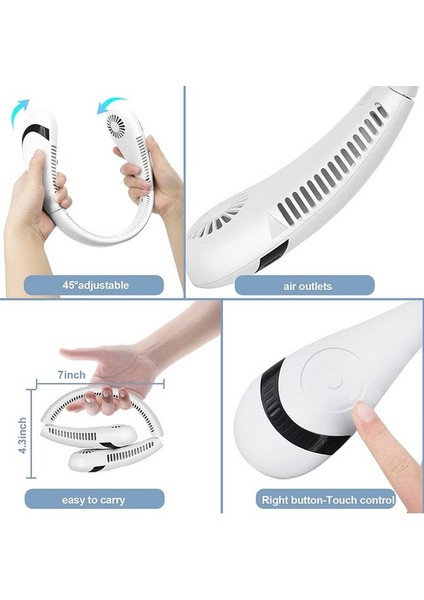 Katlanabilir Bladeless Fan Soğutma Giyilebilir Kişisel Fan (Yurt Dışından) modelleri