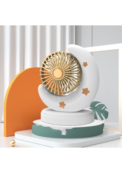 Taşınabilir Ay Mini Fan Yatak Odası Başucu Masaüstü USB Fan (Yurt Dışından)