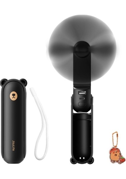 Cacaotaşınabilir Fan Mini El Fanı USB 2000 Mah El Küçük Cep Fanı Güç Bankası El Feneri Fonksiyonu ile (Yurt Dışından)