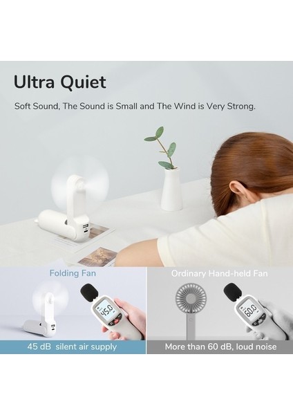 Cacaotaşınabilir Fan Mini El Fanı USB 2000 Mah El Küçük Cep Fanı Güç Bankası El Feneri Fonksiyonu ile (Yurt Dışından) fırsatları